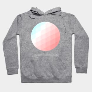 Light Pastel Cyan and Pink Sherbert Geometric Abstract Design Hoodie